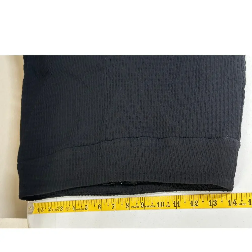 Up! Pants Womens 12 Black Slim Ankle Crop Stretch Textured Minimalist Capsule - Picture 6 of 8